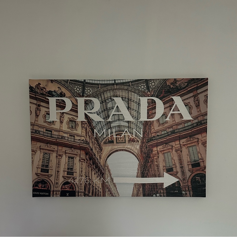 Prada Architectural Art Print - Brown and Gray